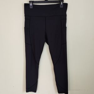 Zyia Active Black Side Pocket Athleisure Leggings High Rise Size 12
